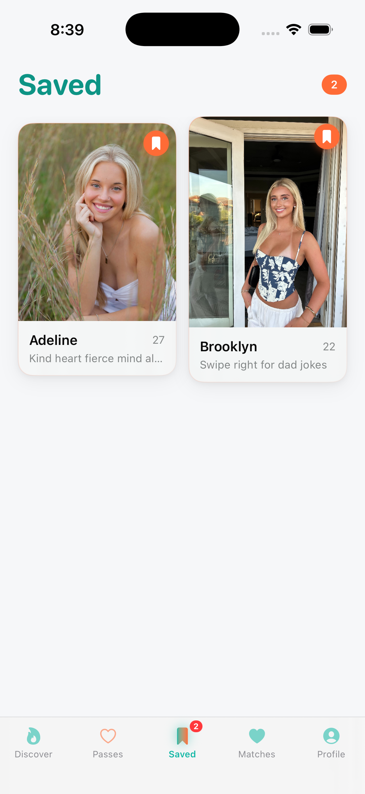 Saved profiles